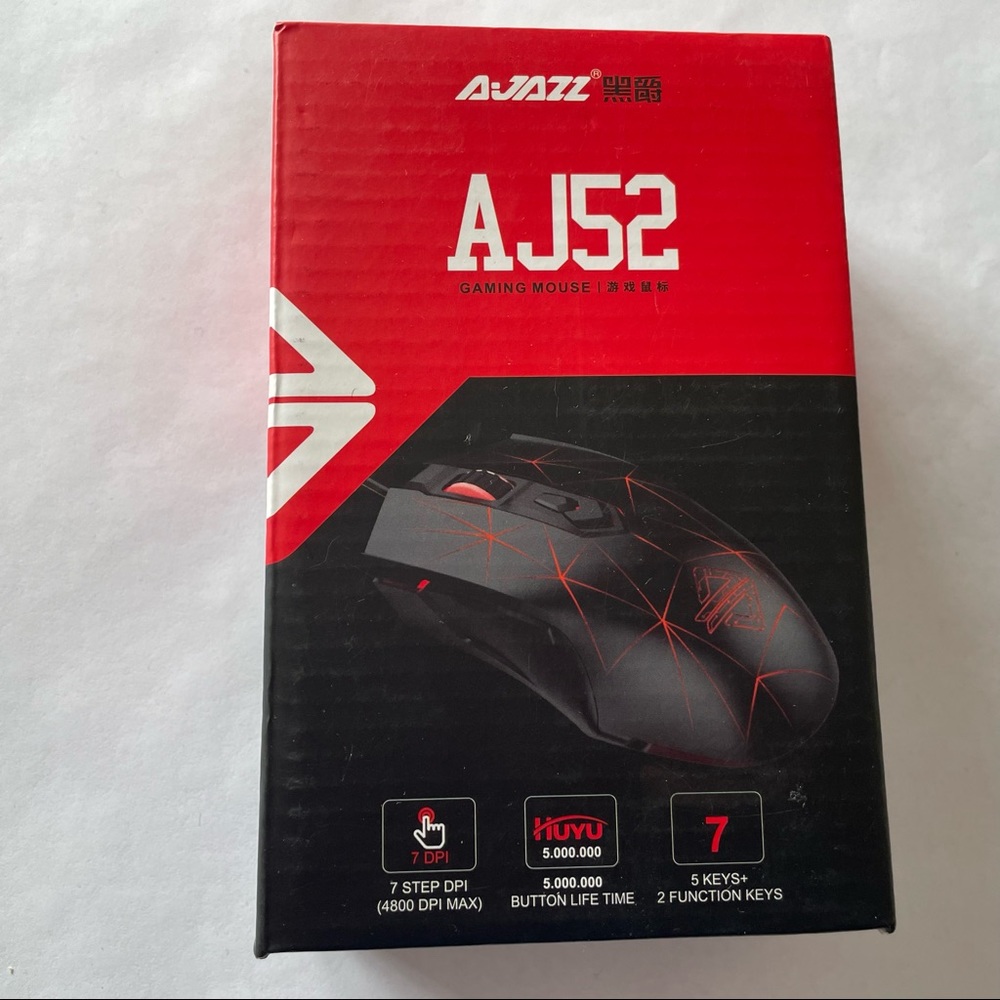 AJ52 RGB Gaming Mouse Black New & Sealed